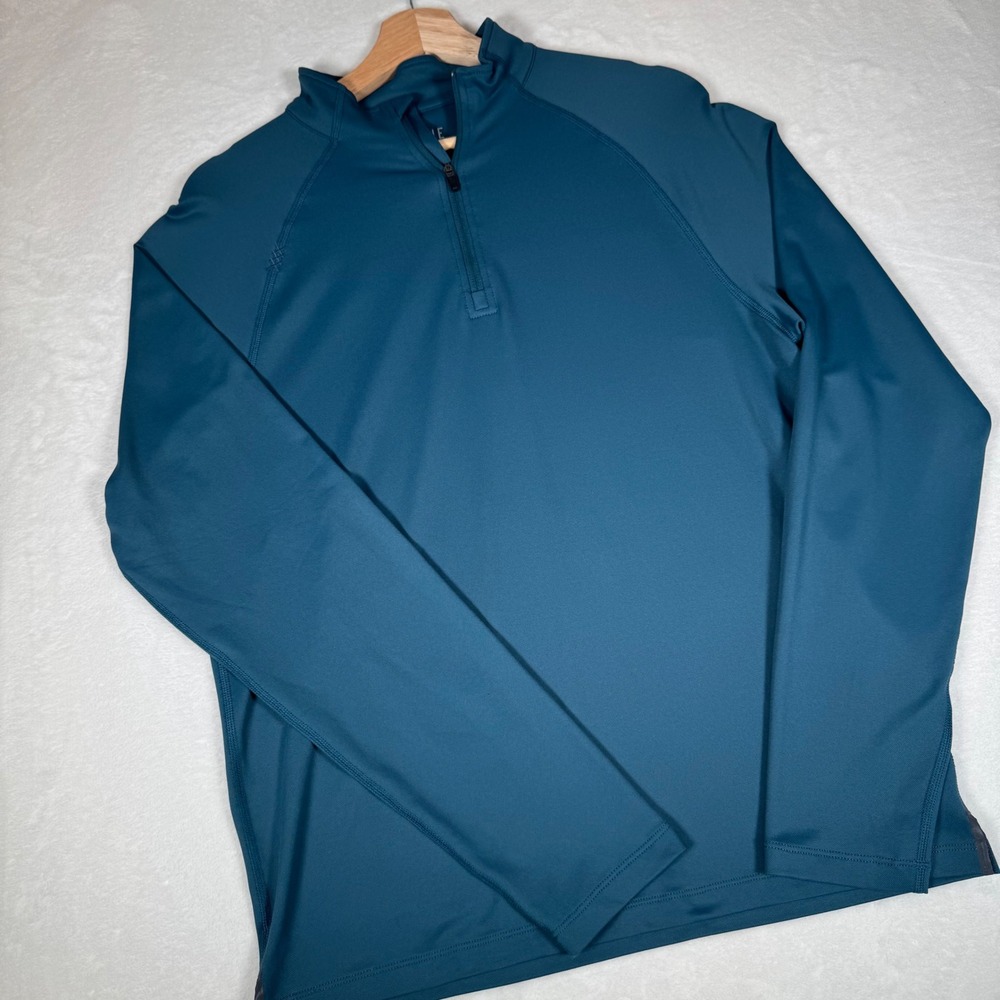 Rhone Reign Quarter Zip Pullover Mens‎ Small Teal Blue Performance 101467